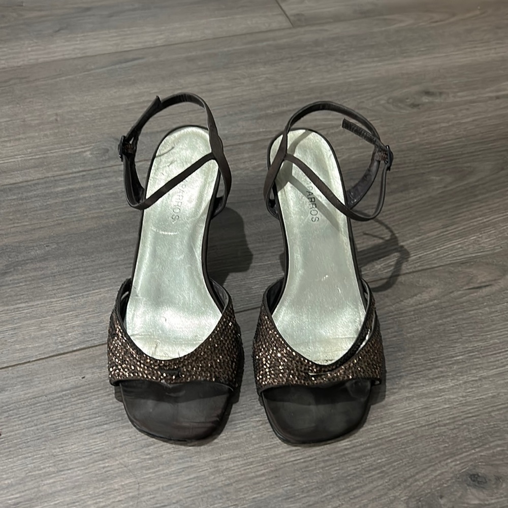 Caparros bronze brown sequin heels.